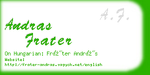 andras frater business card